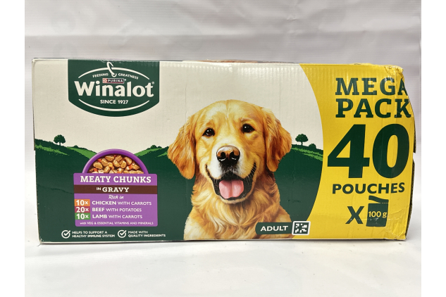 Winalot Meaty Chunks in Gravy Dog Food 40 x 100g