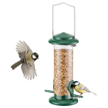 Metal Bird Feeder Hanging Wild Bird Seed Feeder for Mix Seed Blends, Niger Seed Feeder, Sunflower Heart, Birdbath, Heavy Duty All Metal Green Finishing, Green 8 Inch | Damaged Outer Box Packaging