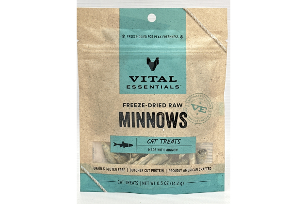 Vital Essentials Freeze-Dried Raw Cat Treats, Minnows Treats 14.2g | See Description