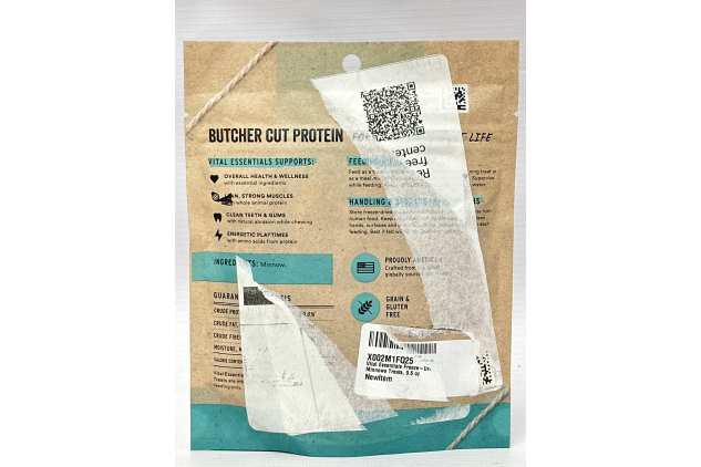 Vital Essentials Freeze-Dried Raw Cat Treats, Minnows Treats 14.2g | See Description