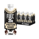 FUEL10K Cookies & Cream High Protein Shake 8 x 330ml – 25g Protein, Gluten Free