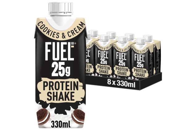 FUEL10K Cookies & Cream High Protein Shake 8 x 330ml – 25g Protein, Gluten Free