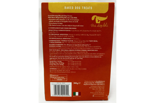 The Dog Deli Good Morning Biscotti Dog Treats 300g – Milk Biscuits with Calcium & Vitamins