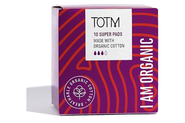 TOTM Organic Cotton Super Pads with Wings 10 Pack