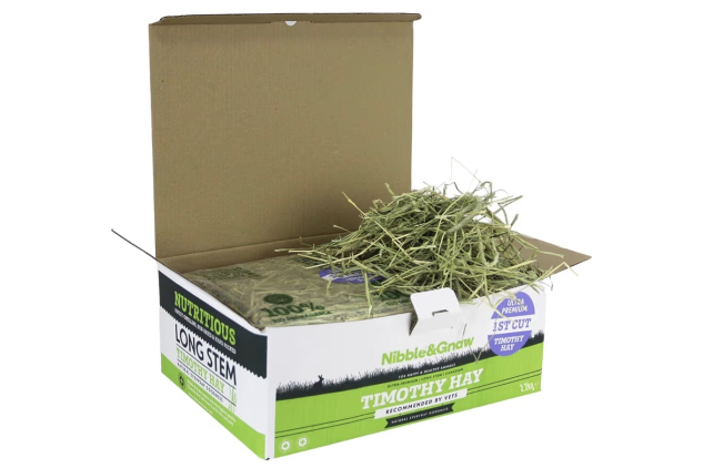 Nibble&Gnaw Timothy hay for Rabbits, hay for Guinea pigs, First cut, 2.2kg | Damaged Outer Box Packaging