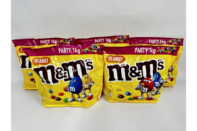 M&Ms Peanut Chocolate Party Bulk Bag, Chocolate Gift Sweets, 5 X 1kg = 5KG TOTAL