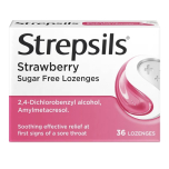 Strepsils Sore Throat Lozenges Strawberry 36 Lozenges