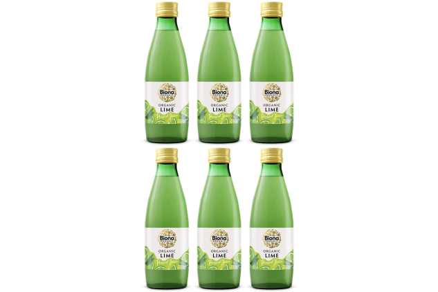 Biona Organic Lime Juice 6 x 250ml – Not from Concentrate, No Added Sugar
