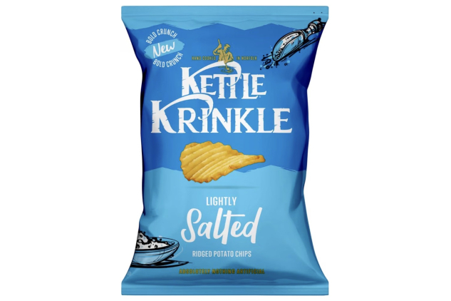 Kettle Krinkle Lightly Salted Ridged Potato Crisps 8 x 130g – Sea Salt