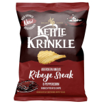 Kettle Krinkle Aberdeen Angus Ribeye Steak & Peppercorn Crisps 18 x 40g – Gluten Free
