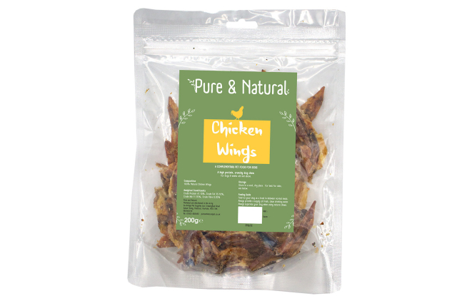 Pure & Natural Chicken Wings Dog Treats 200g