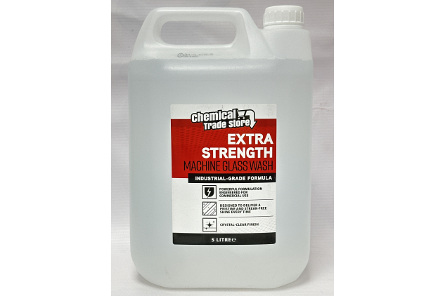 Chemical Trade - Professional Machine Glass Wash 5L, Crystal-Clear Stain-Free Glass Cleaner for Commercial Dishwashers, Eliminate Watermarks, Fast-Drying Formula