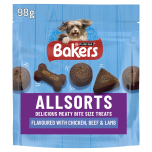 Bakers Allsorts Chicken, Beef & Lamb Dog Treats 98g