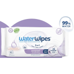 WaterWipes Sensitive+ Soothing Wipes, 99% Water, Unscented