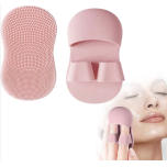Mini Silicone Facial Cleansing & Exfoliating Finger Brush – Soft Face Scrubber – Pink