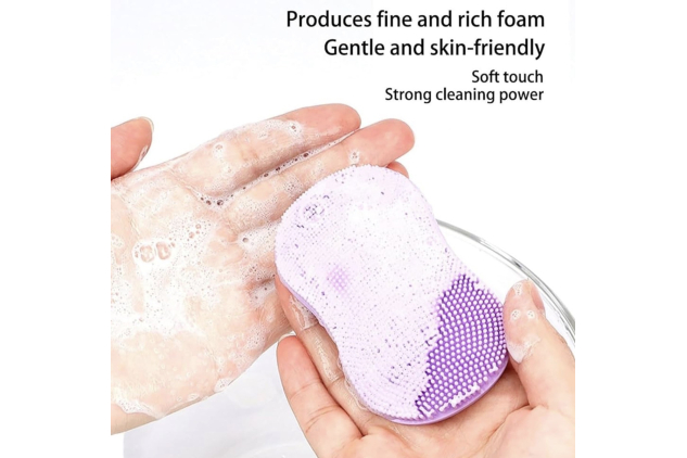 Mini Silicone Facial Cleansing & Exfoliating Finger Brush – Soft Face Scrubber – Pink