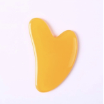 Yellow Resin Gua Sha Facial Massage Tool – Heart Shaped Face, Neck & Body Massage Board