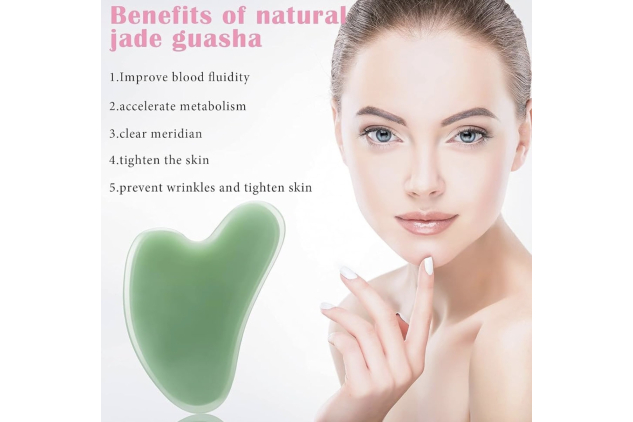 Yellow Resin Gua Sha Facial Massage Tool – Heart Shaped Face, Neck & Body Massage Board