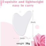 Yellow Resin Gua Sha Facial Massage Tool – Heart Shaped Face, Neck & Body Massage Board
