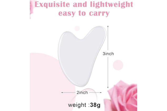 Yellow Resin Gua Sha Facial Massage Tool – Heart Shaped Face, Neck & Body Massage Board