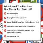 Theory Test Revision Kit – Official DVSA Theory Test for Car Drivers Book + 128 Road Sign Flash Cards – UK Driving Test Study Set