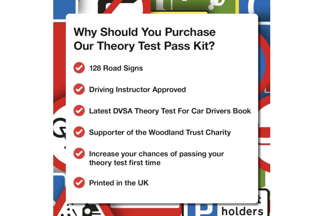 Theory Test Revision Kit – Official DVSA Theory Test for Car Drivers Book + 128 Road Sign Flash Cards – UK Driving Test Study Set