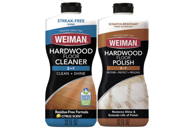 Weiman Hardwood Floor Cleaner and Polish Restorer Combo, 2 Pack Wood Floor Cleaner