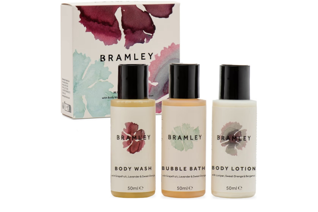 Bramley Mini Body Set 3 x 50ml Contains Travel Size Body Wash, Bubble Bath & Body Lotion