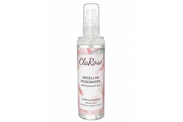 ClaRose Micellar Rosewater with Hyaluronic Acid 150ml – Hydrating Makeup Remover