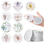 36Pcs Flower Cross God Says You are Bible Verse Mini Compact Mirrors Inspirational Small Portable Pocket Mirror Church Party Favors