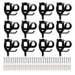 12 Horse Metal Bridle Hooks Bracket, Bridle Holder Wall Mount with Tubes and Screw, Horse Tack Harness Storage Halter Hanger for Tack Room