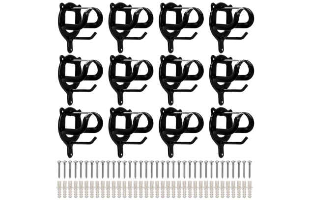 12 Horse Metal Bridle Hooks Bracket, Bridle Holder Wall Mount with Tubes and Screw, Horse Tack Harness Storage Halter Hanger for Tack Room