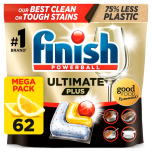 Finish Ultimate Plus Lemon Dishwasher Tablets 62 Pack