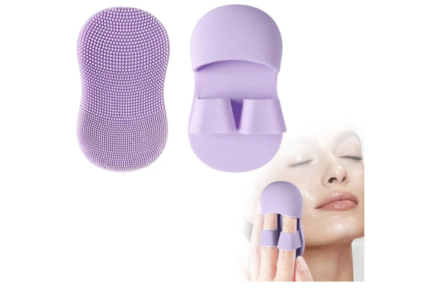 Face Scrubber Mini Facial Brush Silicone Wash Exfoliator Finger Glove Pads Handheld Cleansing Brushes Tool for Skin Care Deep Clean