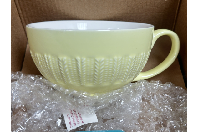 Fine Bone China Cup And Saucer Set Yellow Colour New