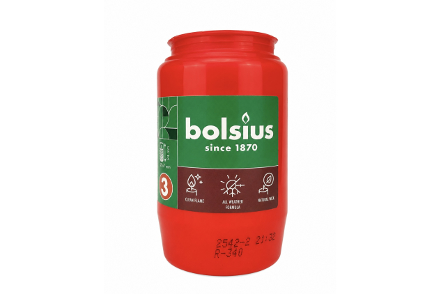Bolsius No. 3 Red Memorial Candle 50 Hour