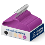 SereneLife Purple Velvet Hangers 10 Pack