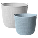 Laundry Basket,Set of 2 Washing Basket Plastic Laundry Bins Hamper Basket with Easy Carry Handles Home Organization for Laundry Room, Bedroom, Bathroom