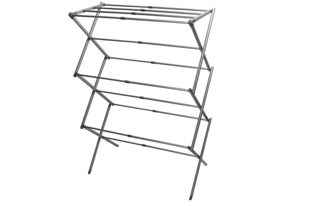 3 Tier Expandable Clothes Airer, 7.5 Metres of Drying Space, Lightweight, Compact, Folds Away for Convenient Storage, Cool Grey, Steel, One Size | Opened Outer Box - Unused Item