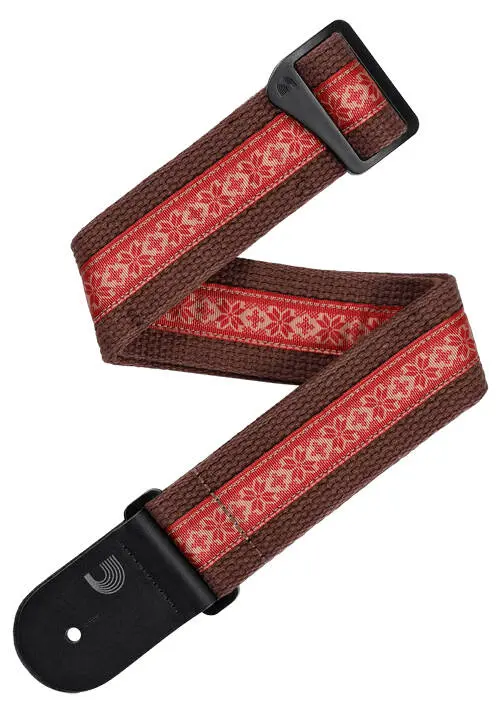 D'Addario Deluxe Cotton Guitar Strap Brown