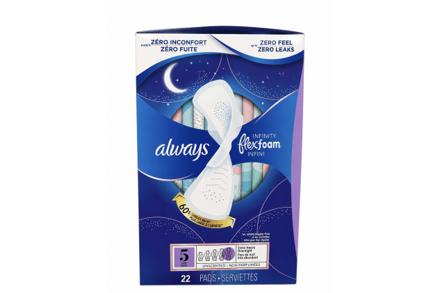Always Infinity Size 5 Overnight Pads 22 Pack