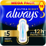 Always Ultra Secure Night Extra Size 5 Pads 18 Pack