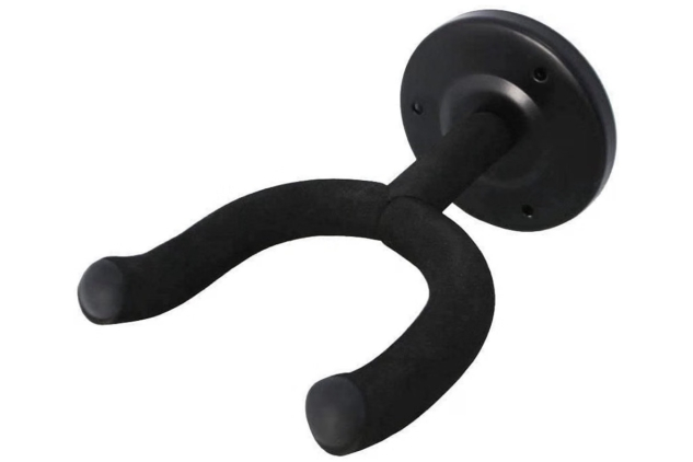 3rd Avenue Rocket Series Universal Guitar Wall Hanger Mount Metal Bracket with Padded Hook - Black