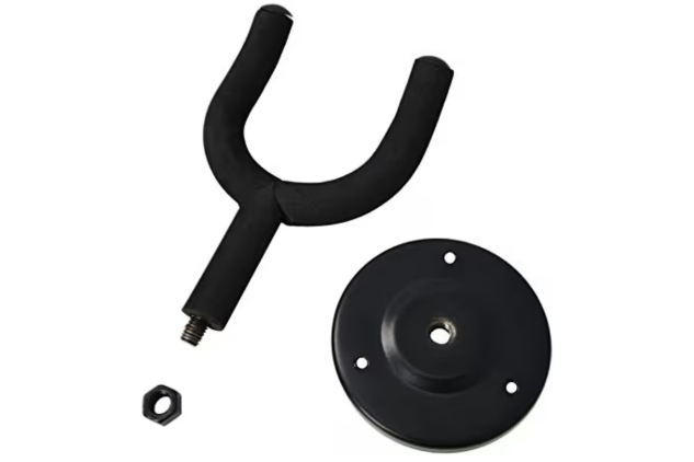 3rd Avenue Rocket Series Universal Guitar Wall Hanger Mount Metal Bracket with Padded Hook - Black