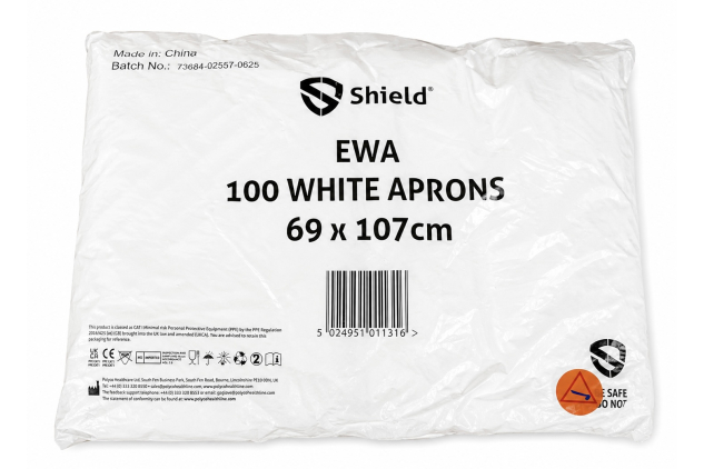 Safety First Aid White Aprons 100 Pack