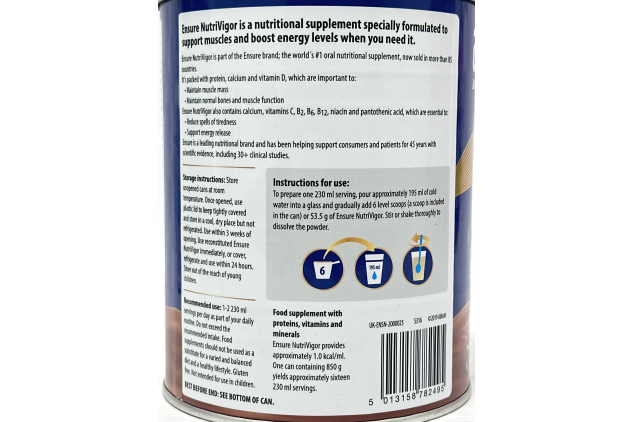 Ensure NutriVigor Chocolate Flavour Nutritional Shake 850g | PAST BEST BEFORE DATE