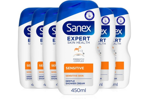Sanex Sensitive Shower Cream 6 x 450ml