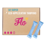 Flo Organic Cotton Applicator Super Tampons – 32 Pack