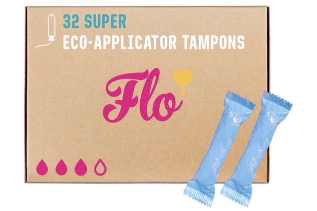Flo Organic Cotton Applicator Super Tampons – 32 Pack