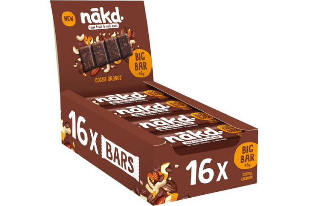 Nakd Cocoa Orange Big Bars 16 x 45g